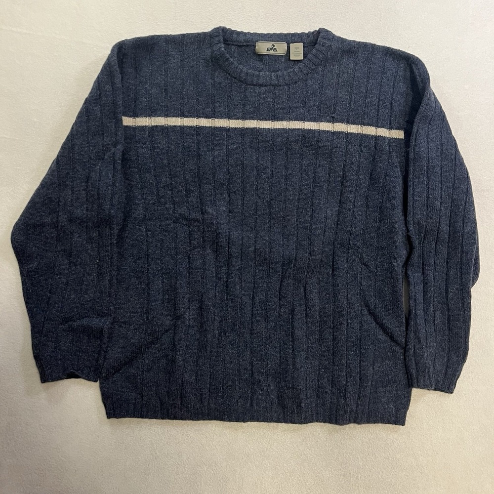 Vintage Eastern Mountain Sports Sweater EMS Mens Large Wool Blue Pullover 90s